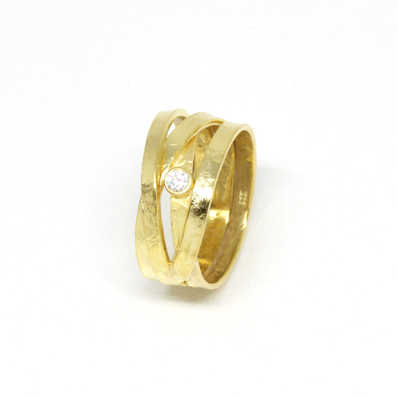 Ring Seidenmatt in 333 Gelbgold mit Zirkonia