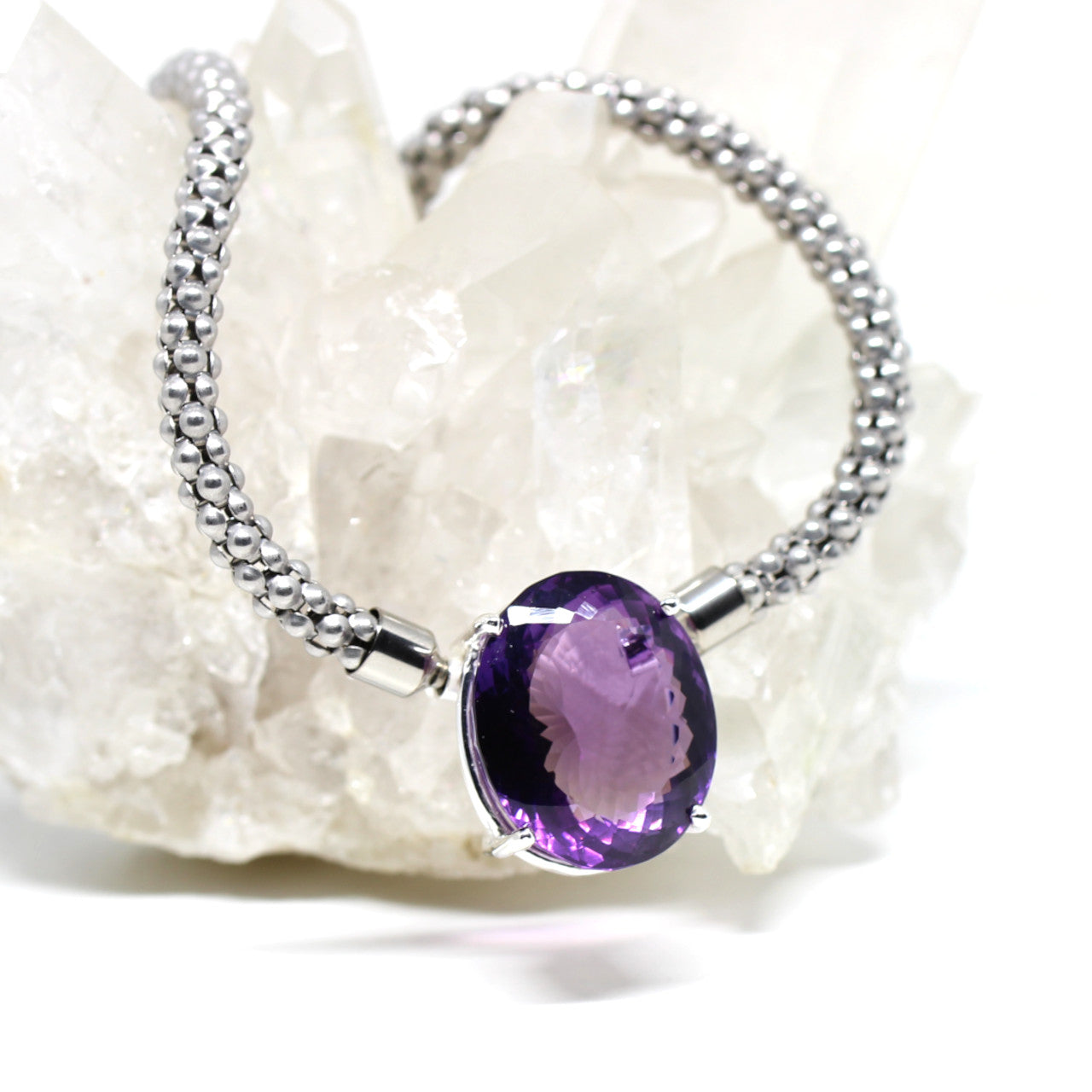 Wechselschließe in Silber mit Amethyst