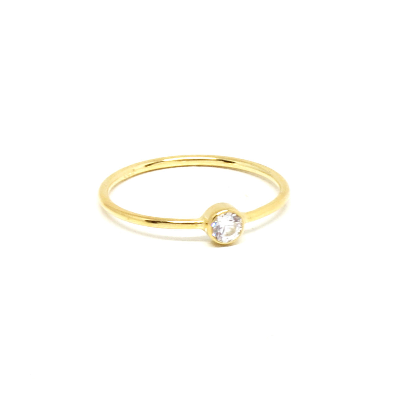 Ring in Gelbgold schmal mit Zirkonia