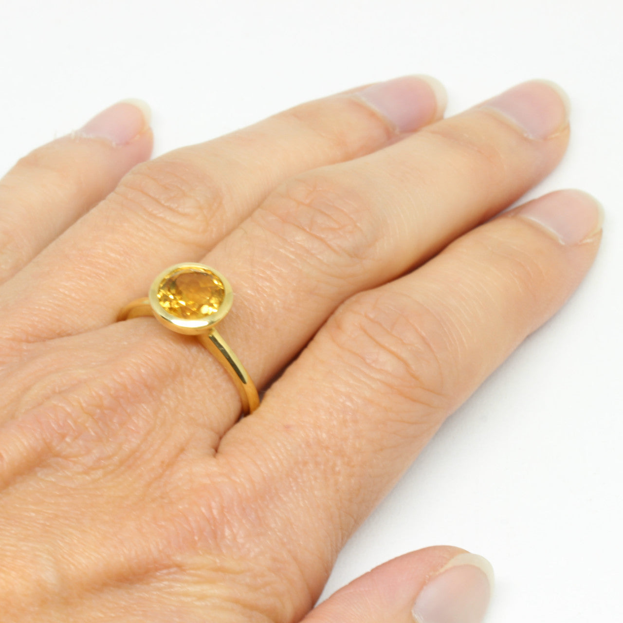 Ring in 750 Gelbgold mit Citrin