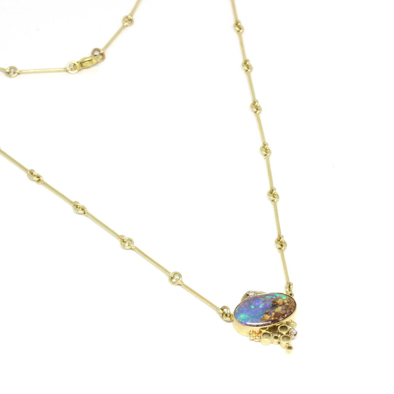 Collier 585 Gelbgold mit Opal 41 cm