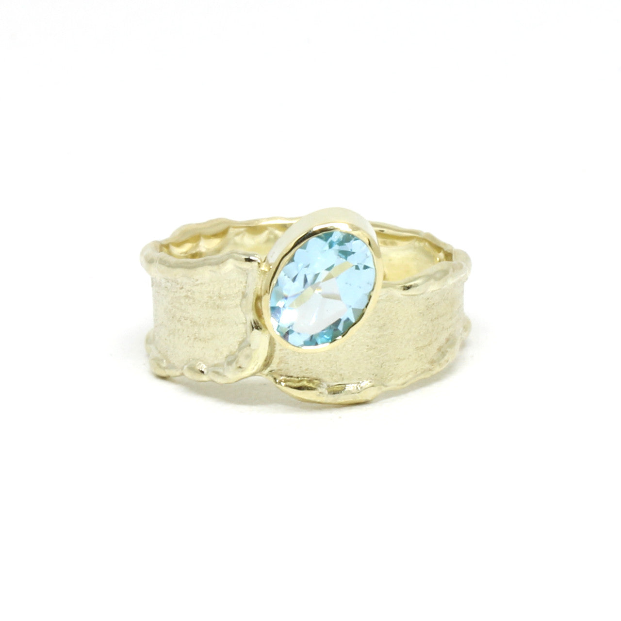 Ring in 585 Gelbgold mit Blautopas