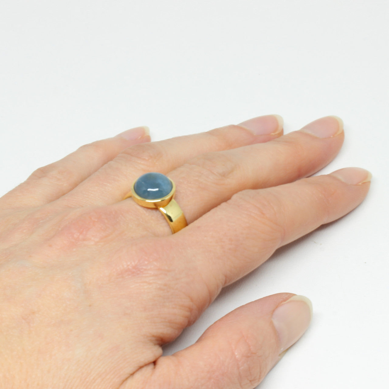 Ring in 333 Gelbgold mit Aquamarin