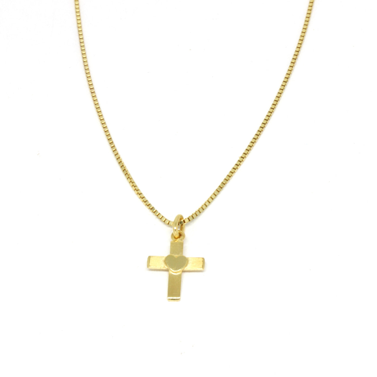 Anhänger Kreuz in 333 Gelbgold mit Herz