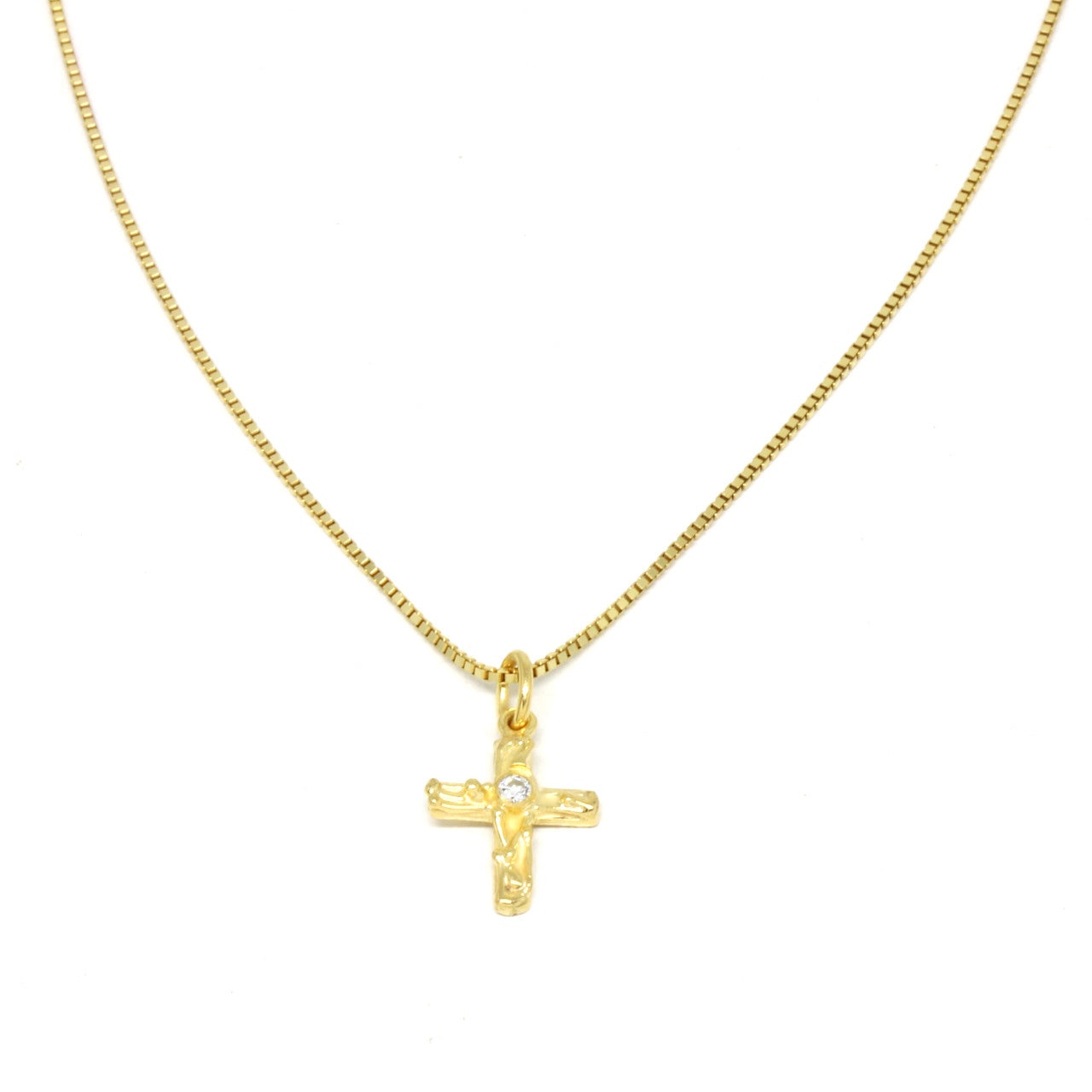 Anhänger Kreuz in 333 Gelbgold mit einem Zirkonia