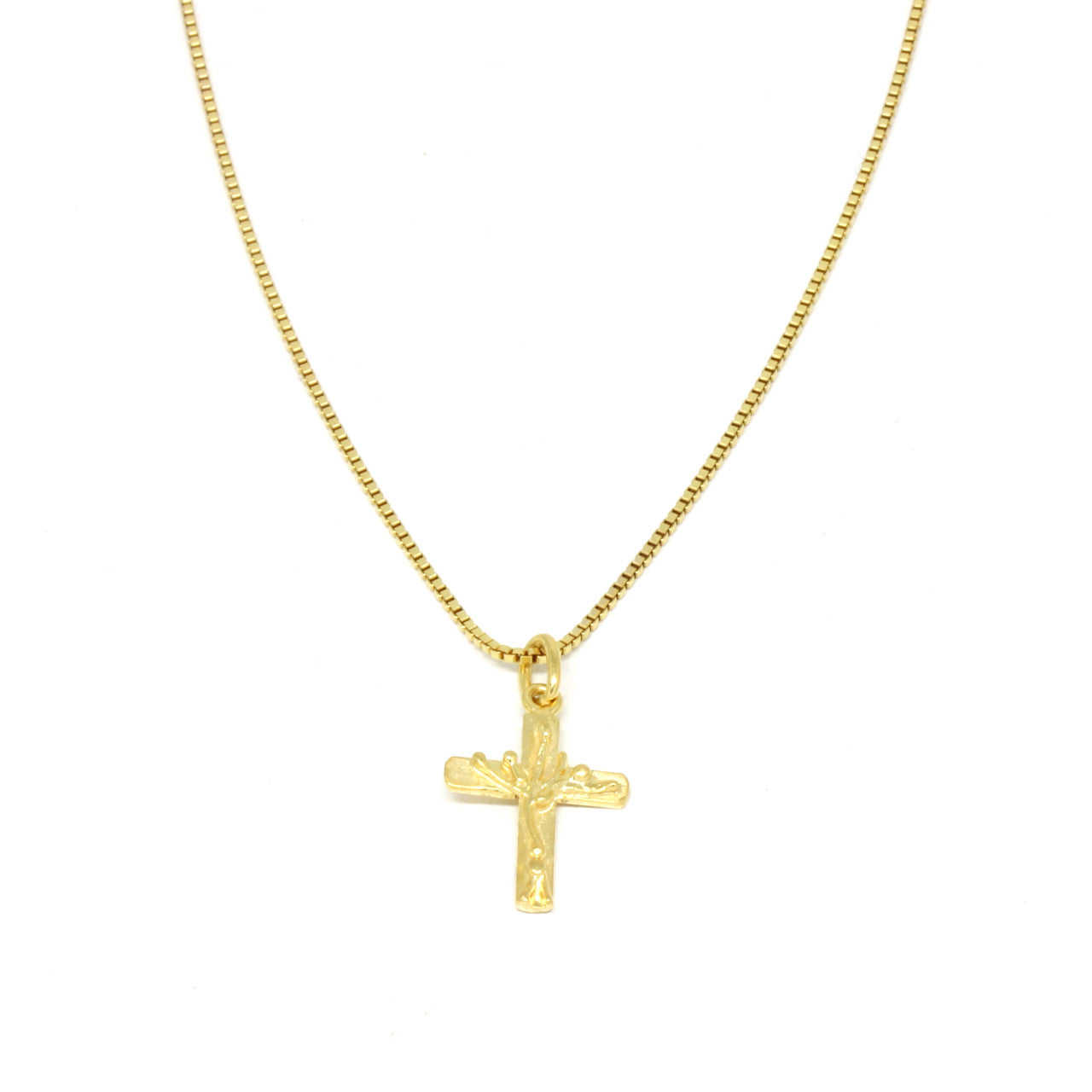 Anhänger Kreuz in 333 Gelbgold mit Baum