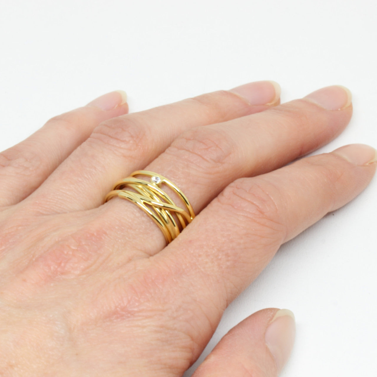 Ring in 333 Gelbgold mit Zirkonia